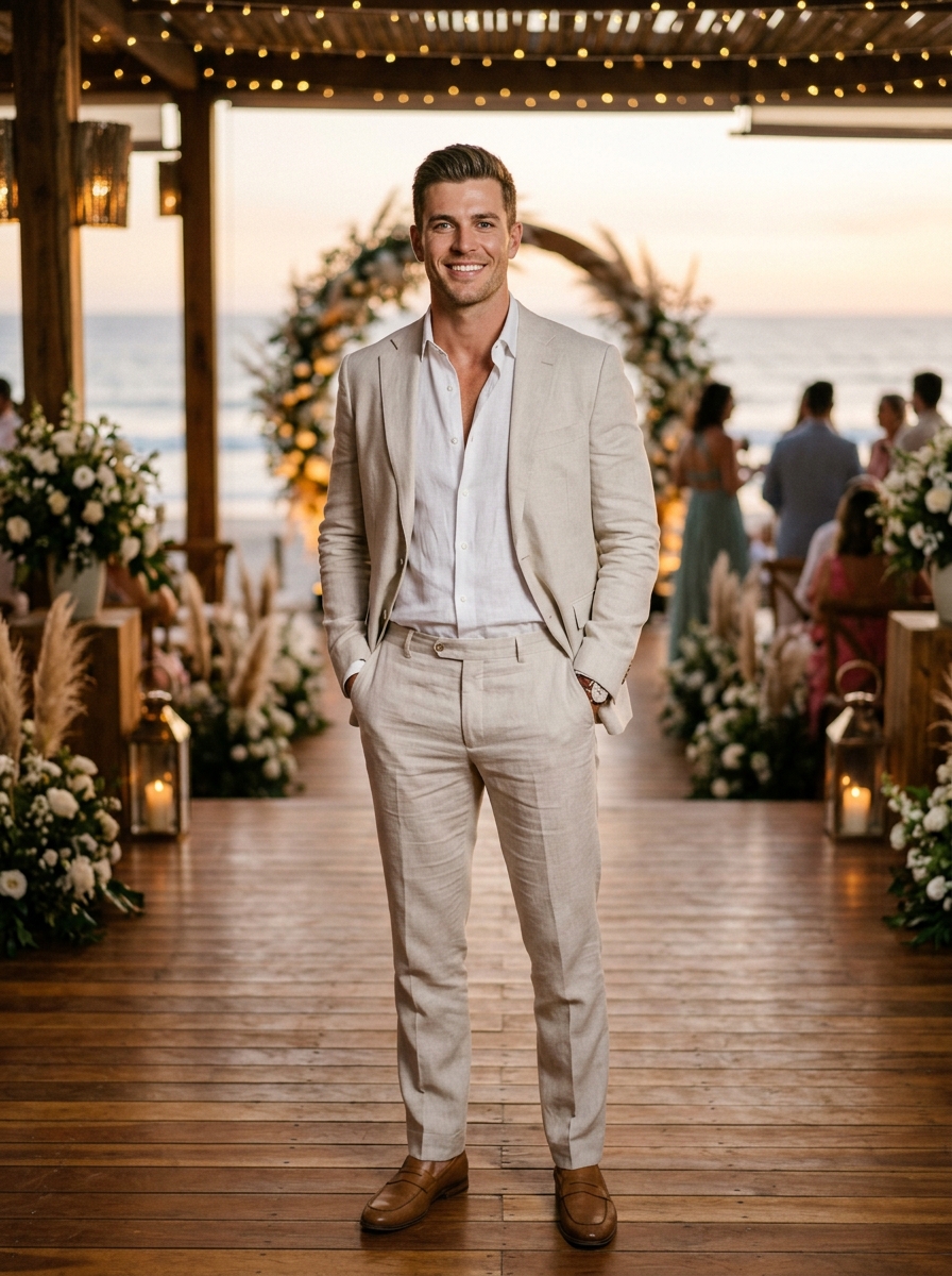 Linen casual suit