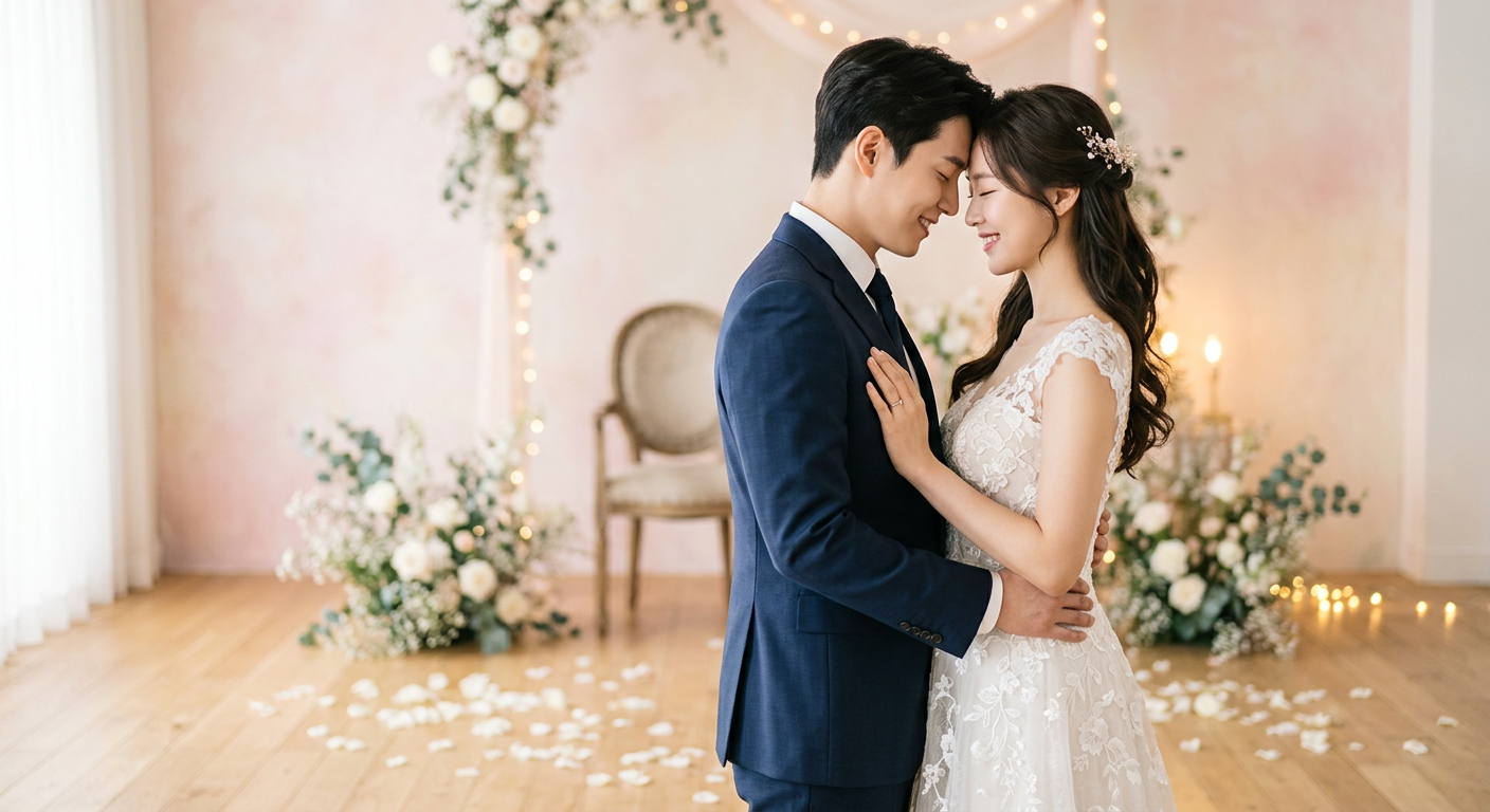 Korean-style dreamy studio photoshoot
