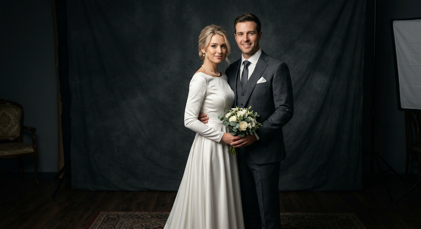 Classic portrait studio photoshoot