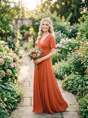Bridesmaid Wrap V-Neck